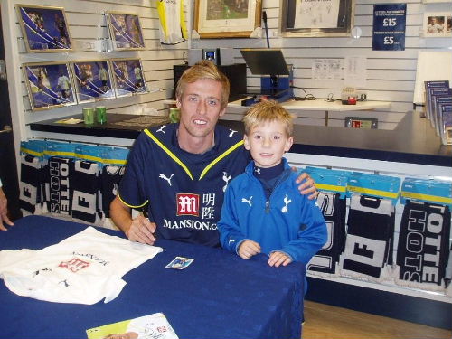 My nephew with the less famous Mr. Crouch!